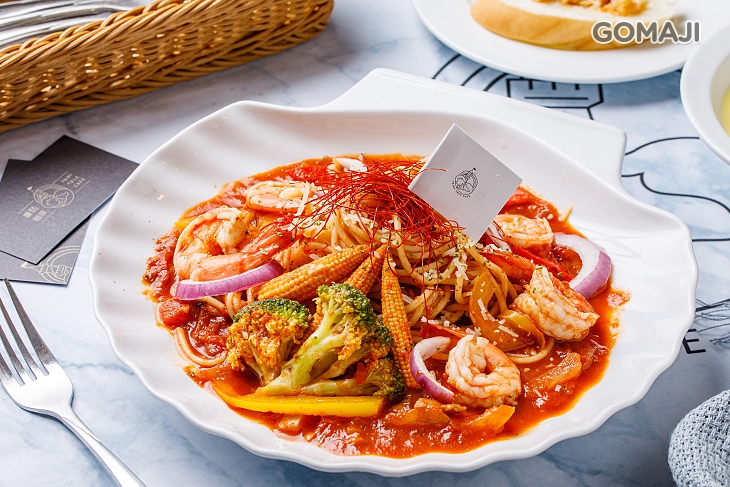 茄汁鳳尾蝦義大利麵