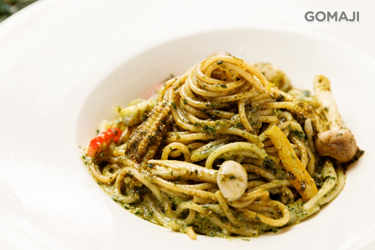 青醬菇菇義大利麵