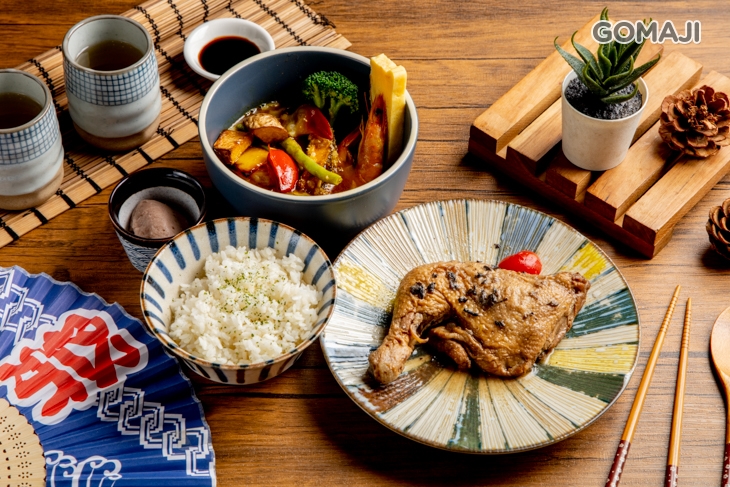 茉莉茶香燉雞腿湯咖哩套餐