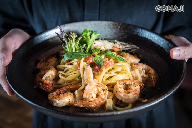 檸檬番茄酸豆蝦義大利麵套餐