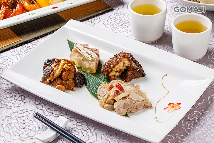 滬江拼盤(紹興醉雞+鎮江水晶肉+冬菇烤麩+寧式燻魚)一份