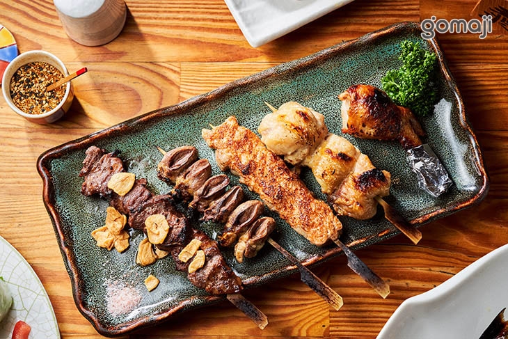 鹽烤牛肋條＋桂丁雞心＋明太子雞串＋桂丁雞肉串＋剝皮辣椒雞翅