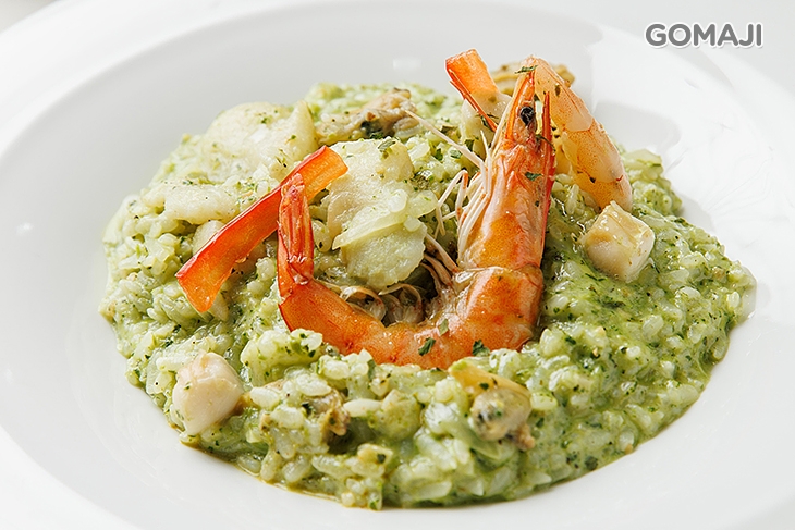 青醬綜合海鮮燉飯