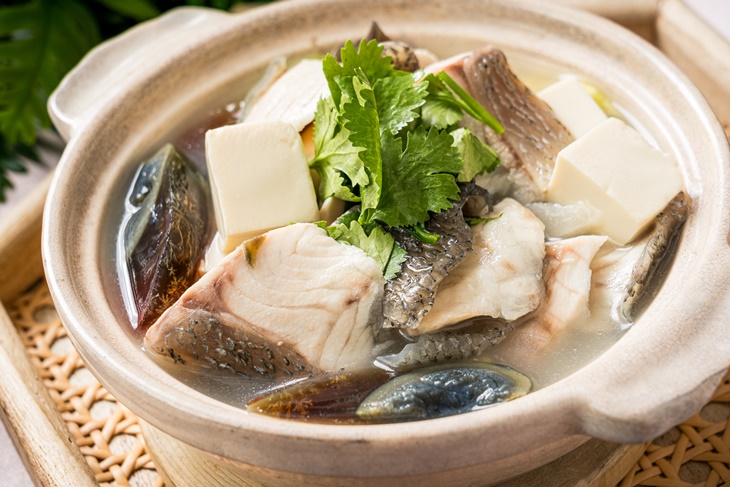 香菜皮蛋魚片湯