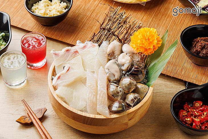 海鮮拼盤(內含龍膽石斑+巴沙魚+蛤犡+鮮蚵 )一份