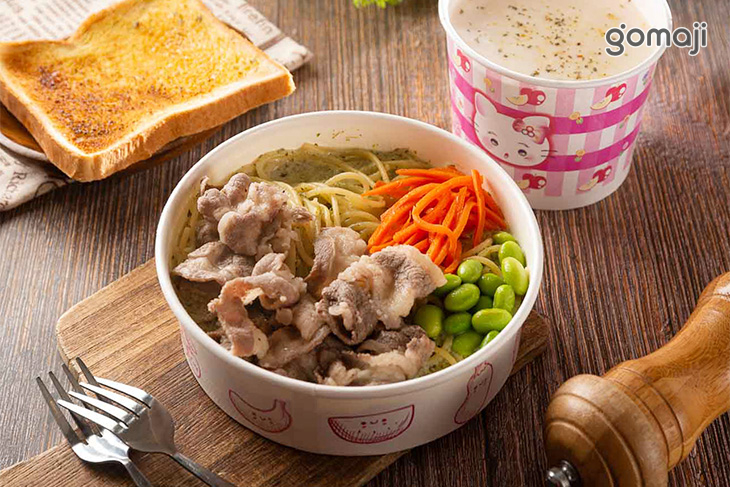 羅勒青醬雪花牛肉義大利麵(直麵)