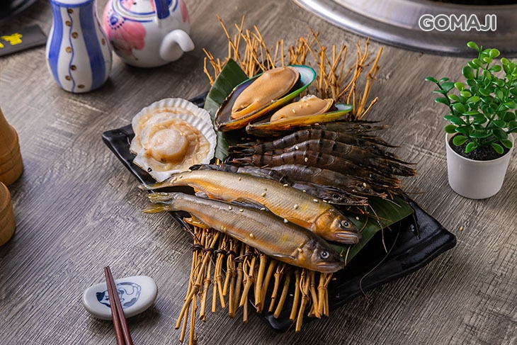 孔雀貝/扇貝/香魚/草蝦 