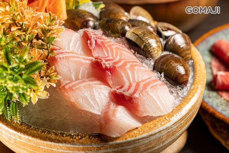 綜合海鮮盤一份(野生大文蛤+鯛魚片)