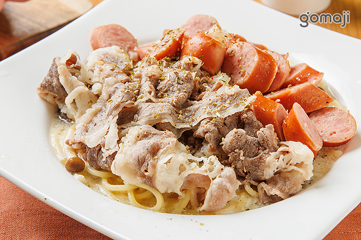 雙主餐義大利麵 (德腸+雪花牛)