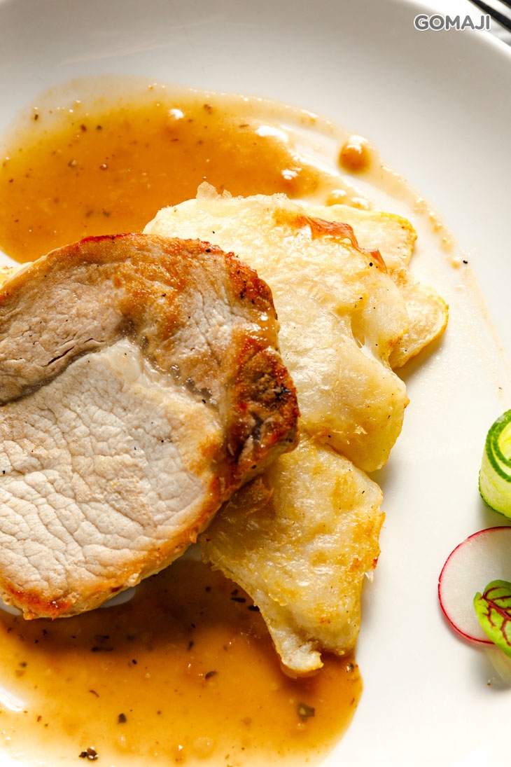 嫩肩里肌豬排＋香煎巴沙魚