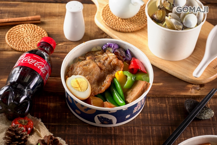 黑胡椒豬排+蛤蜊湯+可樂