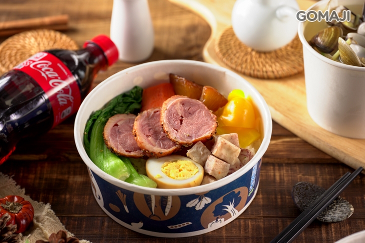 櫻桃鴨肉片+ 蛤蜊湯 + 可樂