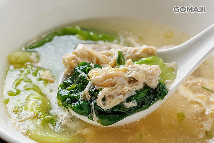 青菜蛋花湯+貢丸