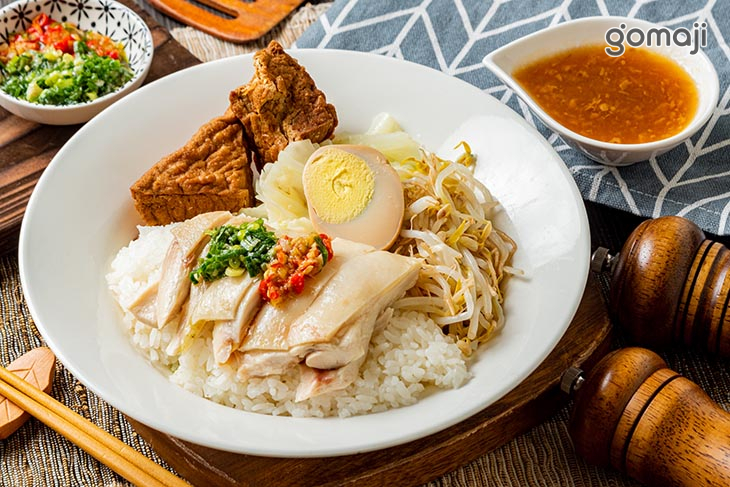 蒜味雞肉飯(有配菜)