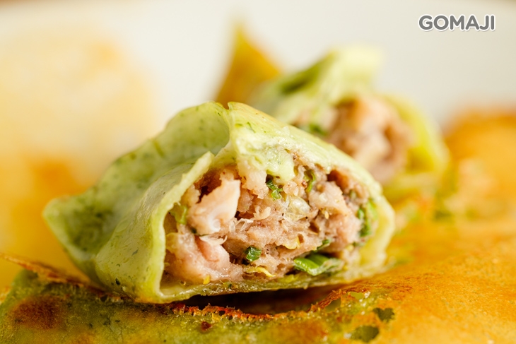 芫荽蔥肉冰花餃子