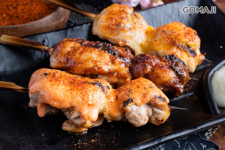 醬烤雞腿串、起司雞腿串、明太子雞腿串