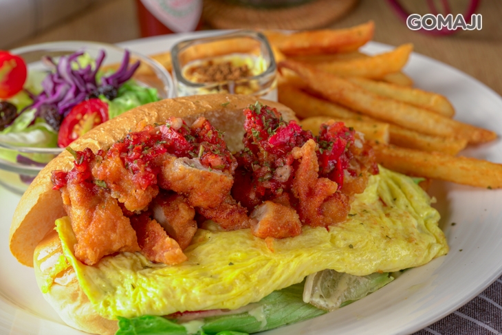 唐揚雞肉莎莎軍艦堡