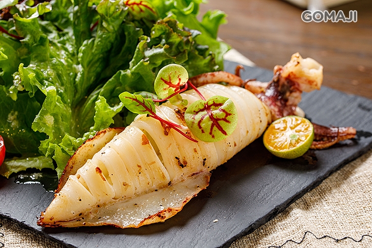 香煎透抽佐黃檸檬醋醬