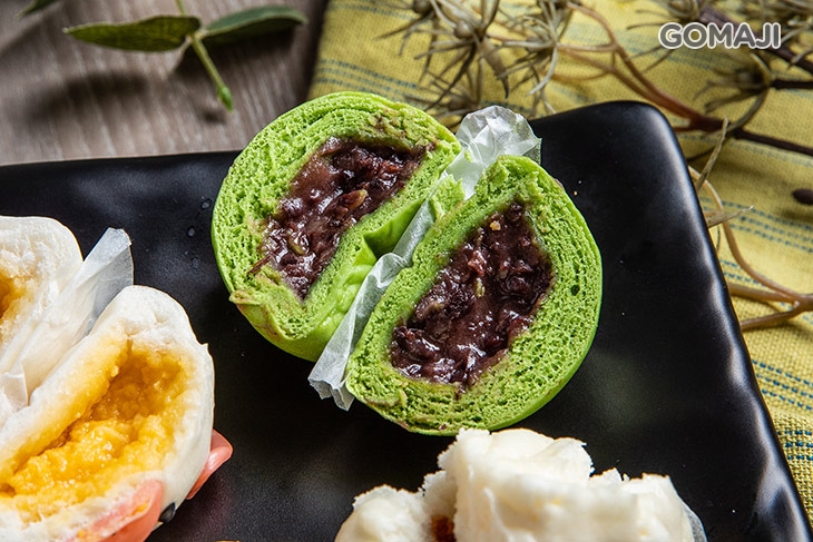 抹茶紅豆流沙包