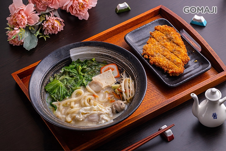 奶油起司烏龍麵(豬排)