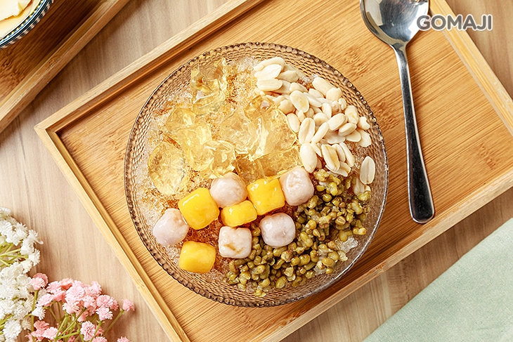 黑糖檸檬刨冰(愛玉+芋圓+地瓜圓+綠豆+花生)