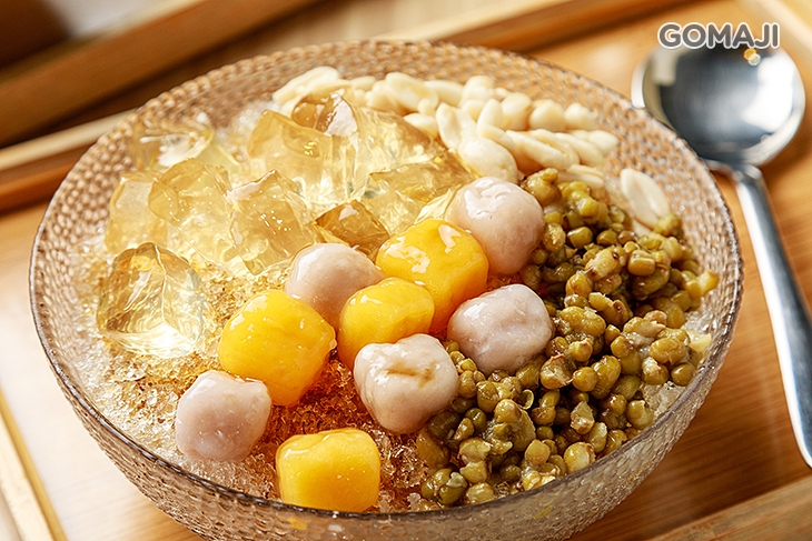 黑糖檸檬刨冰(愛玉+芋圓+地瓜圓+綠豆+花生)