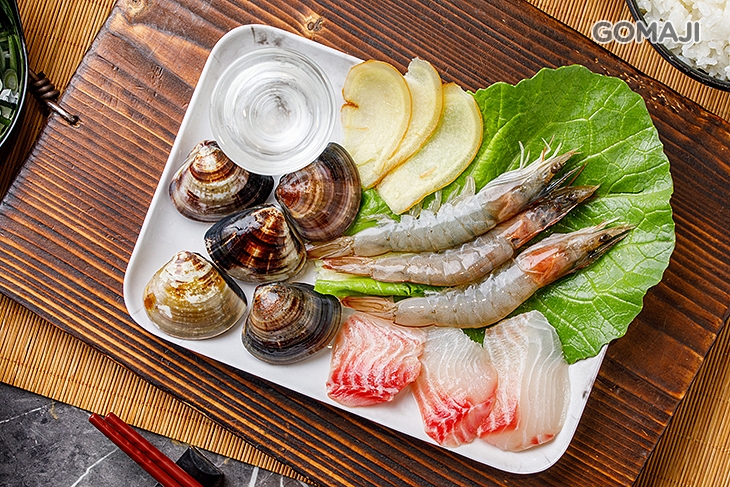 海鮮盤一份(含白蝦+蛤仔+鯛魚) 