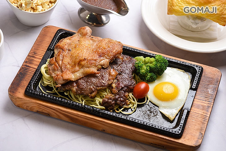 沙朗牛+雞腿排