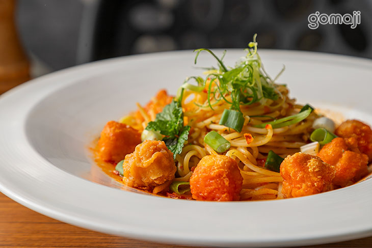 椒麻雞球義大利麵