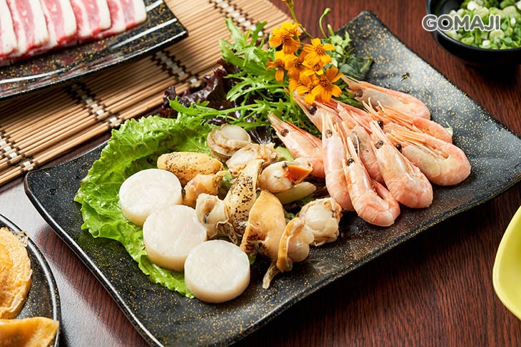 鮮嫩干貝+高角螺+帆立貝+北極甜蝦 