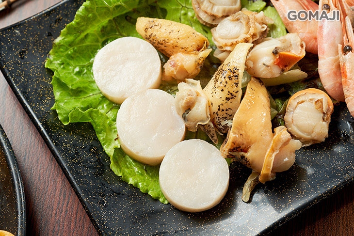 鮮嫩干貝+高角螺+帆立貝+北極甜蝦 