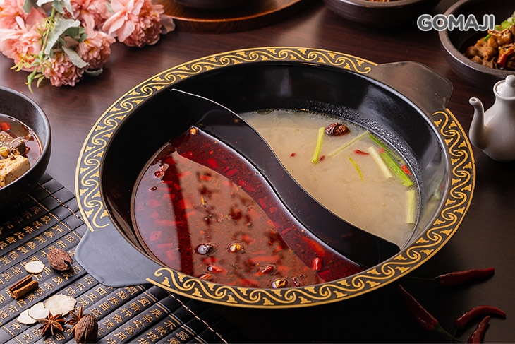 濃厚大鼓白雞湯鴛鴦川香麻辣藥膳湯