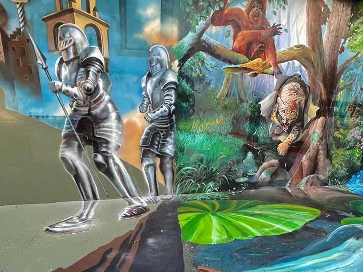 歐洲童話小屋、3D彩繪牆、實景海盜船