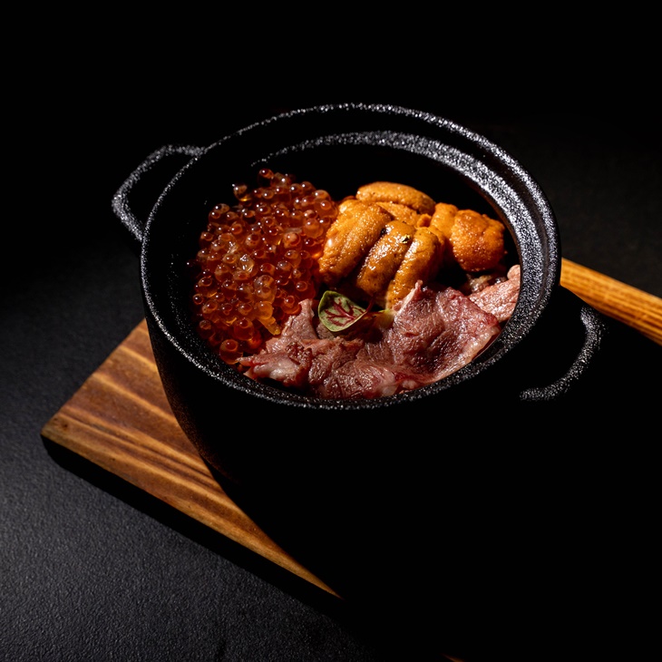 月見牛小排海膽丼飯- (1)