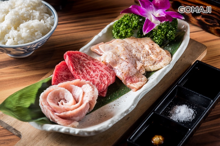 和牛特選+松坂豬+雞腿肉定食