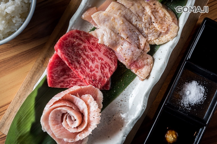 和牛特選+松坂豬+雞腿肉定食