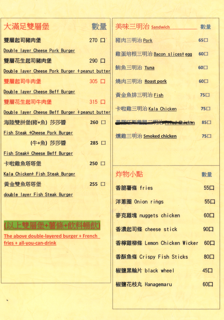 It's Me 複合式餐飲menu