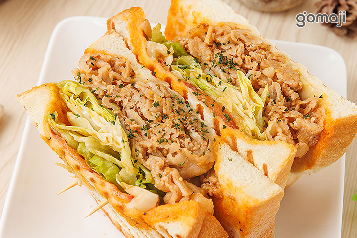 韓式辣醬豬五花三明治