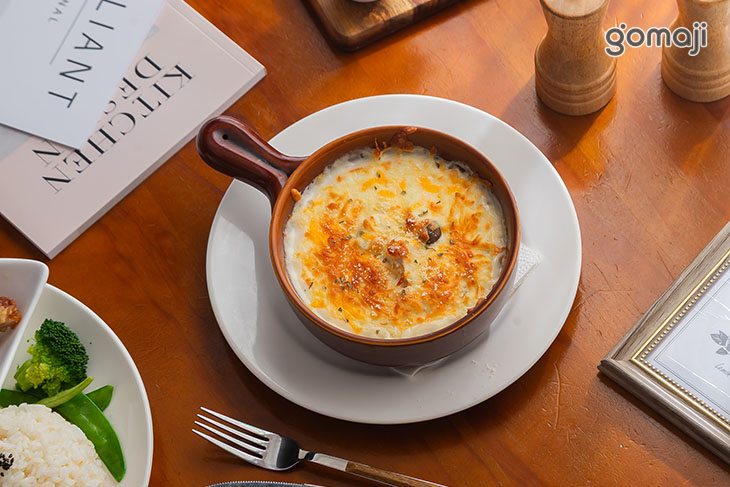 焗烤奶油野菇培根燉飯