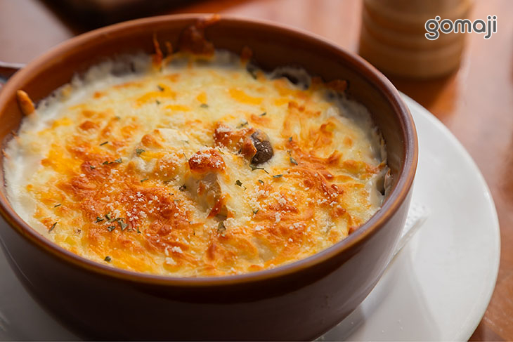 焗烤奶油野菇培根燉飯