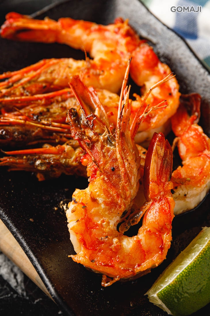 香煎海大蝦四隻 
