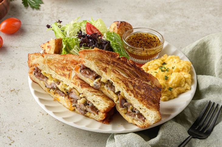 爐烤義式香草豬熱壓丹麥起司早午餐