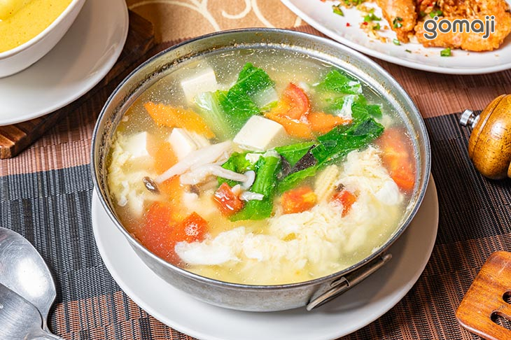 青菜豆腐蛋花湯