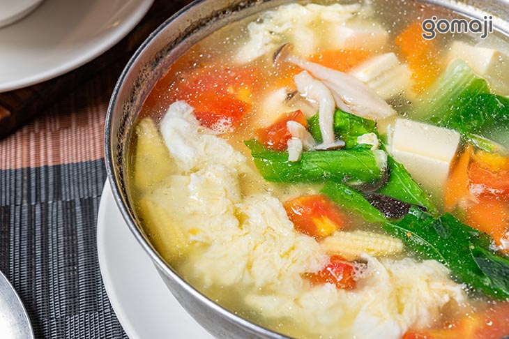 青菜豆腐蛋花湯