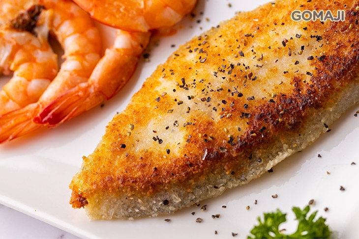  甘甜鹽蝦/香煎鱈魚