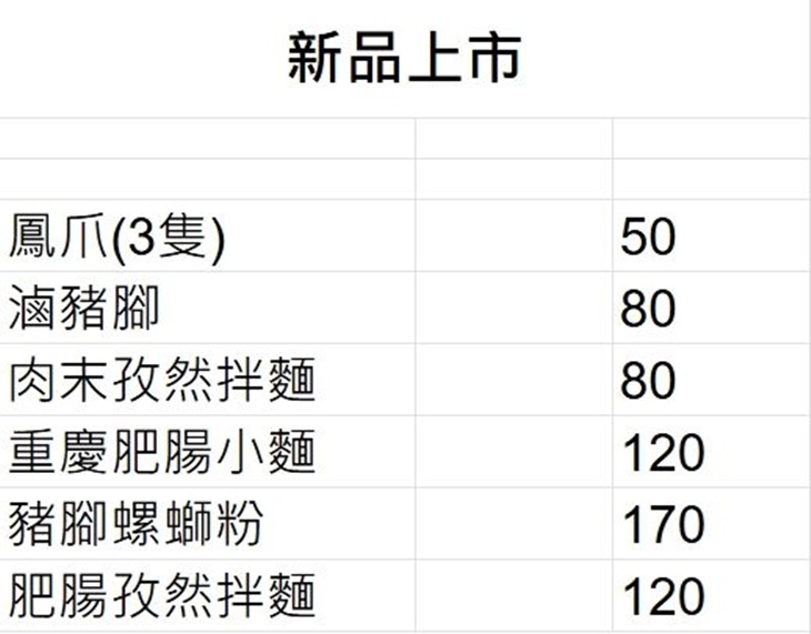 菜單