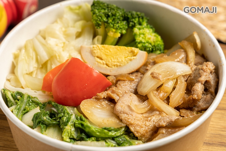 薑汁炒豚肉(圓形飯盒)