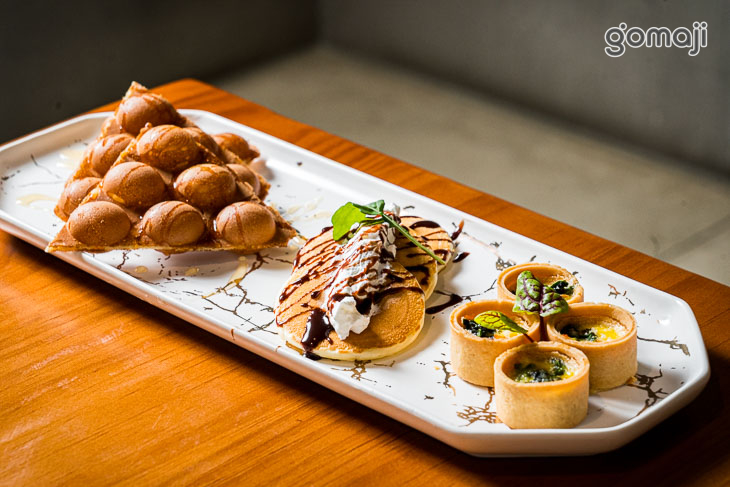 雞蛋仔、煎餅、菠菜雞肉鹹塔