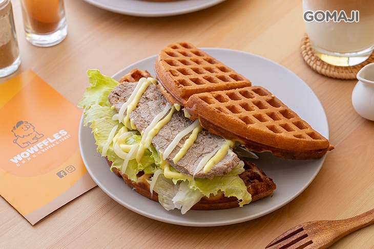 厚切豬排蔬菜鬆餅