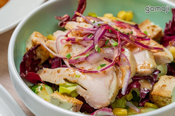 金桔胡麻雞肉豆腐沙拉